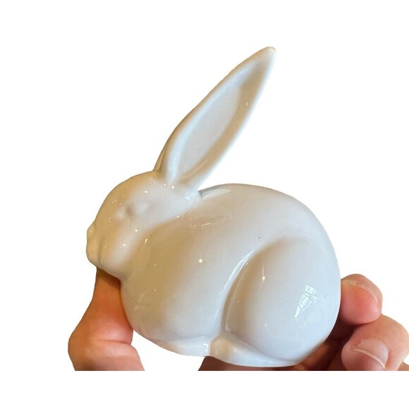 Vintage Dept 56 Porcelain White Bunny Figurine EASTER Rabbit - Picture 6 of 12